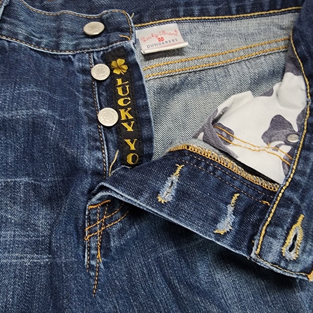 LUCKY BRAND DUNGAREES by GENE MONTESANO Cut Off Jean Shorts Size 34